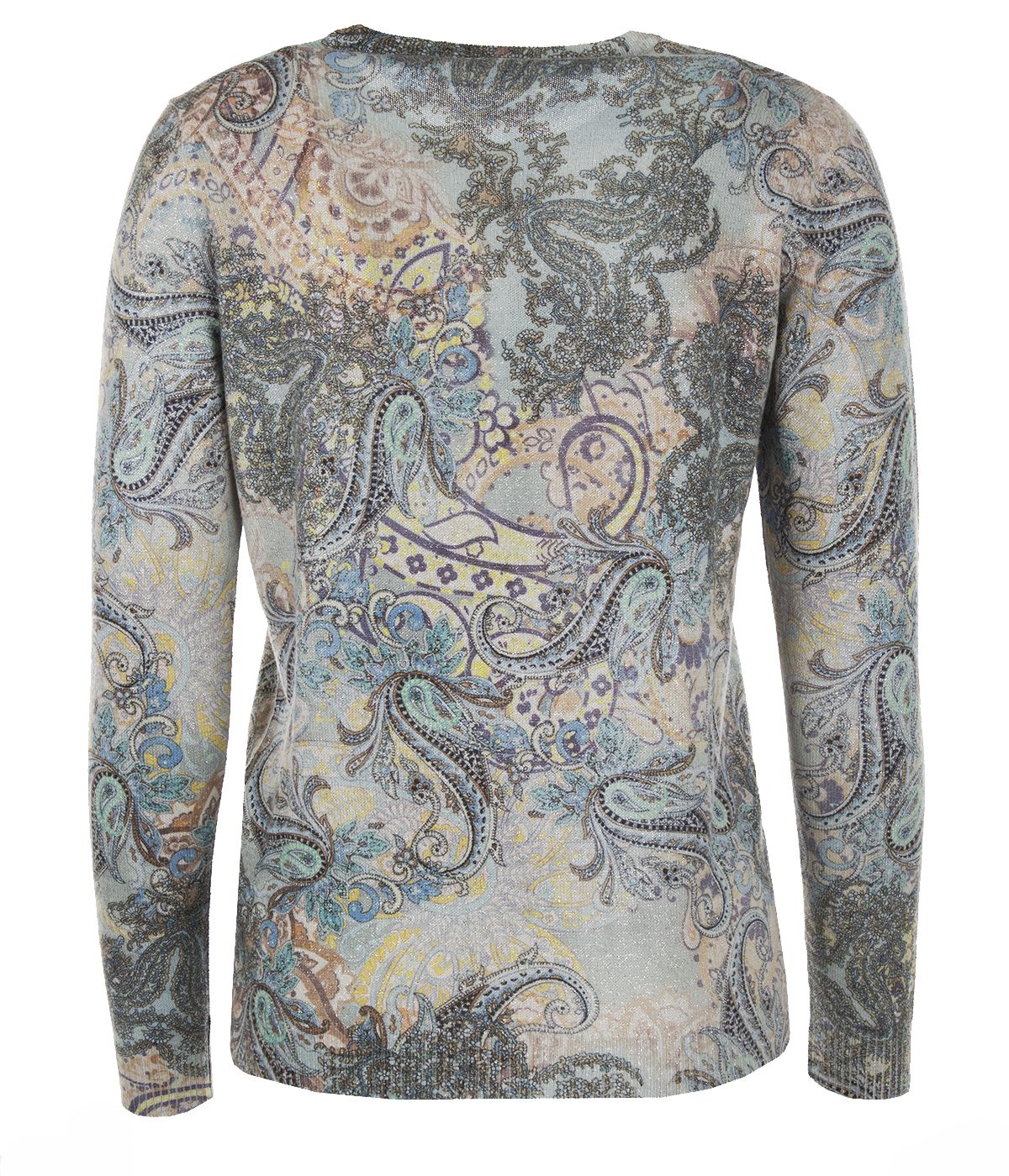 Long-sleeved blouse with paisley print and wool in the composition 1